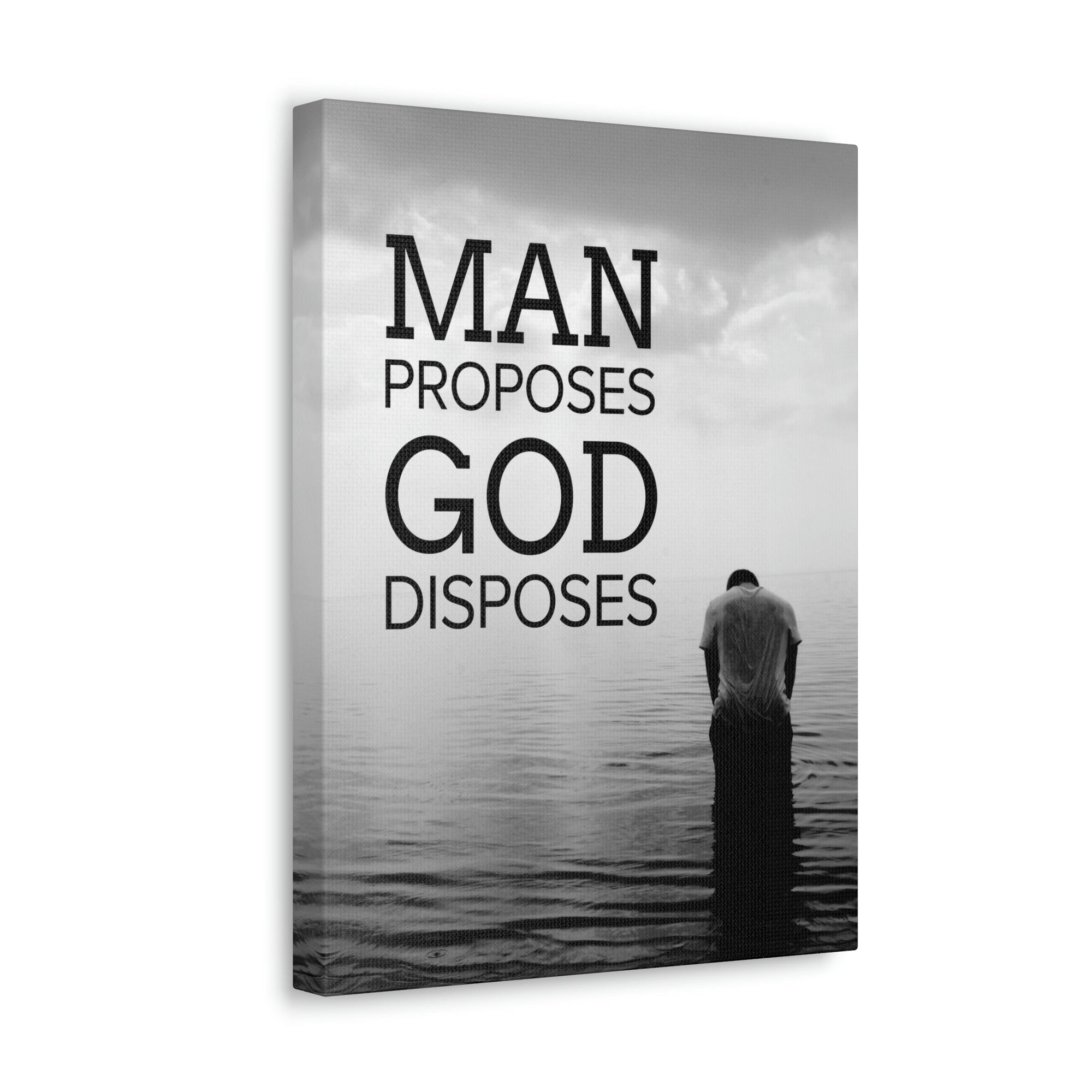 Scripture Walls Man Proposes God Disposes Proverbs 19:21 Christian Home Decor Ready to Hang Wall Art Scripture Unframed-Express Your Love Gifts