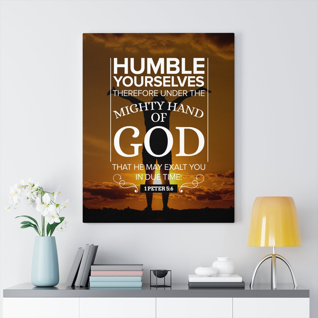 Scripture Walls Mighty Hand of God 1 Peter 5:6 Christian Wall Art Bible Verse Print Ready to Hang - Express Your Love Gifts