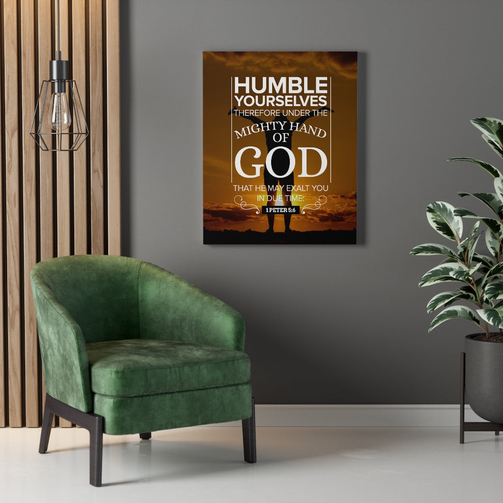 Scripture Walls Mighty Hand of God 1 Peter 5:6 Christian Wall Art Bible Verse Print Ready to Hang - Express Your Love Gifts