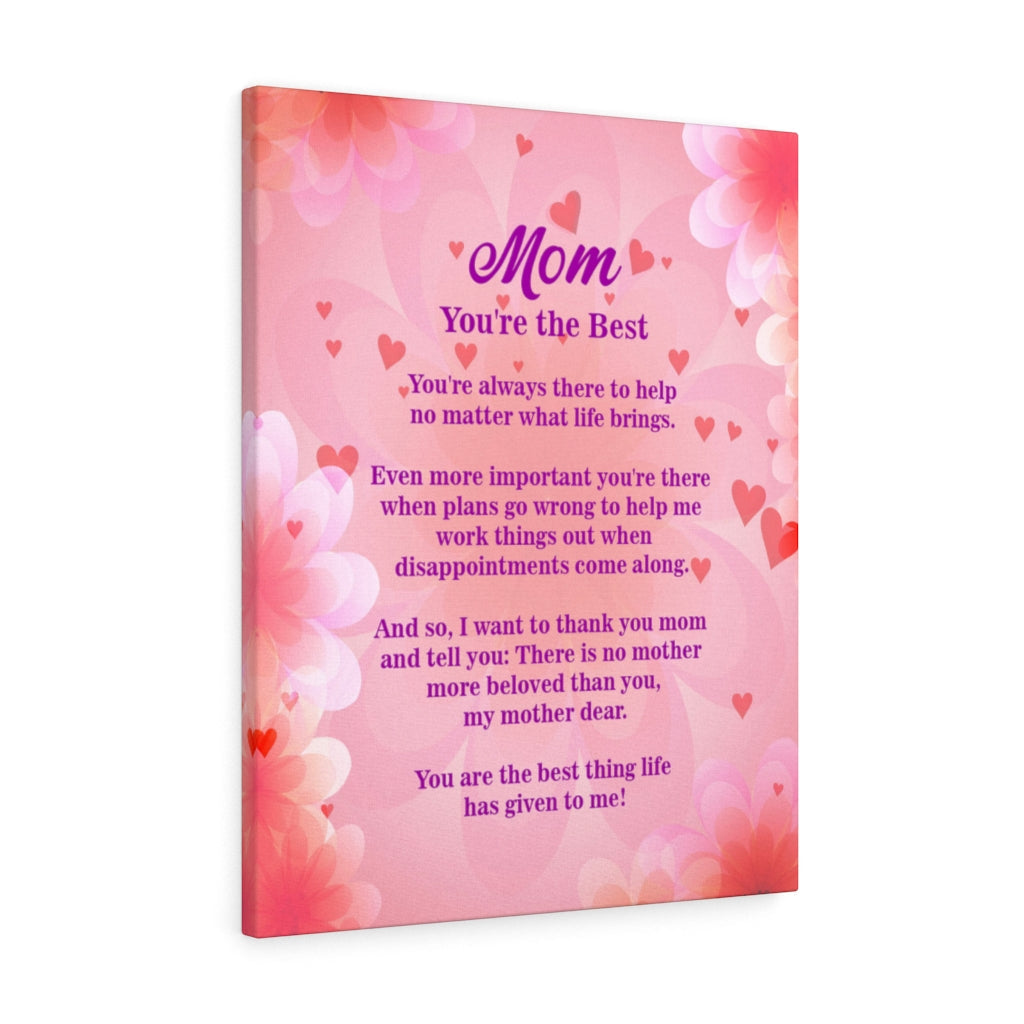 Mom You&#39;re The Best Motivational Verse Inspirational Wall Decor for Home Office Gym Inspiring Success Quote Print Ready to Hang - Express Your Love Gifts