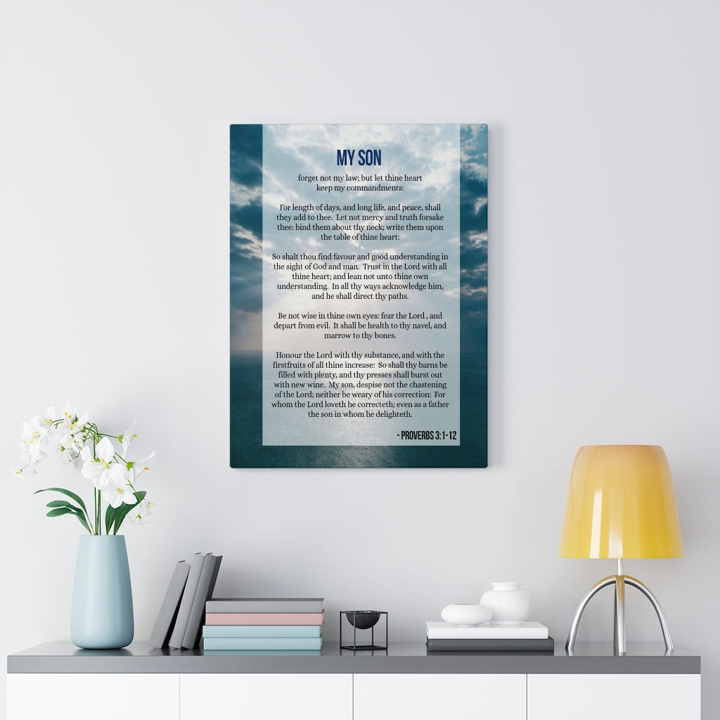 Scripture Walls My Son Proverbs 3:112 Christian Wall Art Bible Verse Print Ready to Hang - Express Your Love Gifts