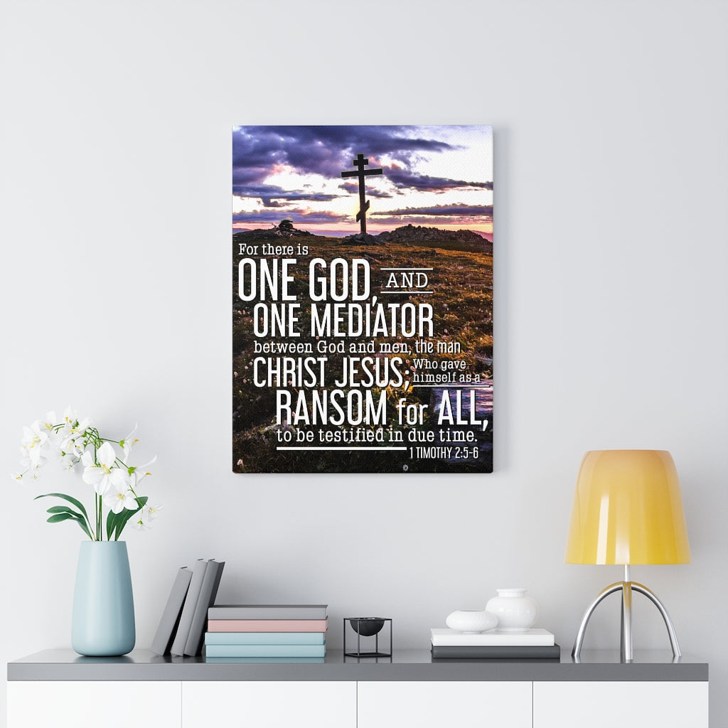 Scripture Walls One God 1 Timothy 2:5‭‬6 Christian Wall Art Bible Verse Print Ready to Hang - Express Your Love Gifts