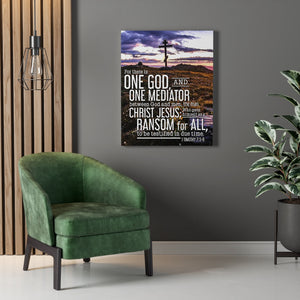 Scripture Walls One God 1 Timothy 2:5‭‬6 Christian Wall Art Bible Verse Print Ready to Hang - Express Your Love Gifts