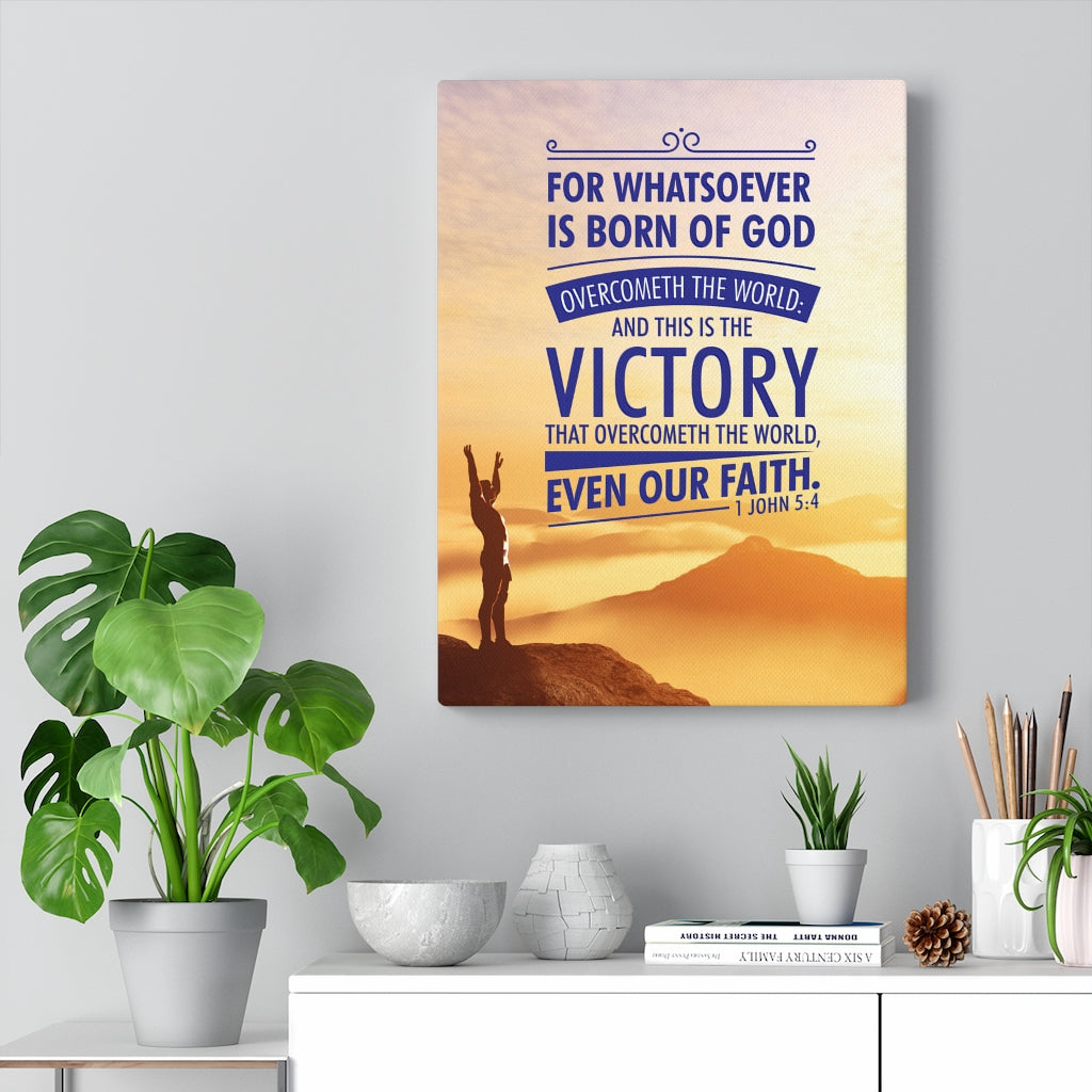 Scripture Walls Overcometh the World 1 John 5:4 Christian Wall Art Bible Verse Print Ready to Hang - Express Your Love Gifts