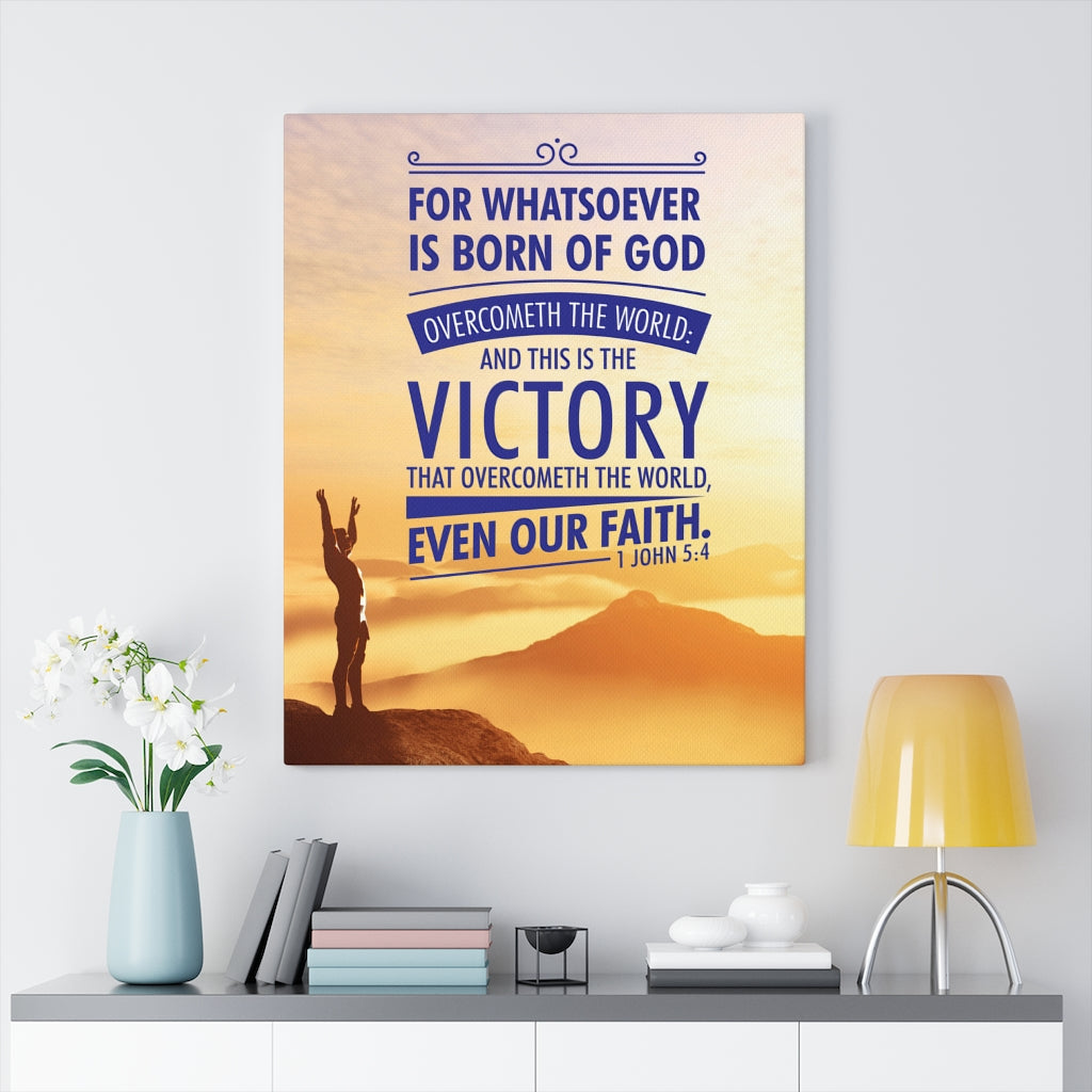 Scripture Walls Overcometh the World 1 John 5:4 Christian Wall Art Bible Verse Print Ready to Hang - Express Your Love Gifts
