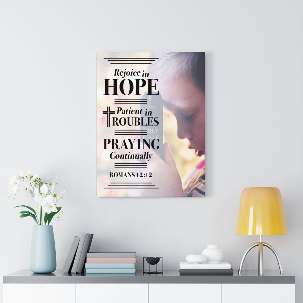 Scripture WallsRejoice in Hope Romans 12:12 Christian Home Decor Scripture Art - Express Your Love Gifts