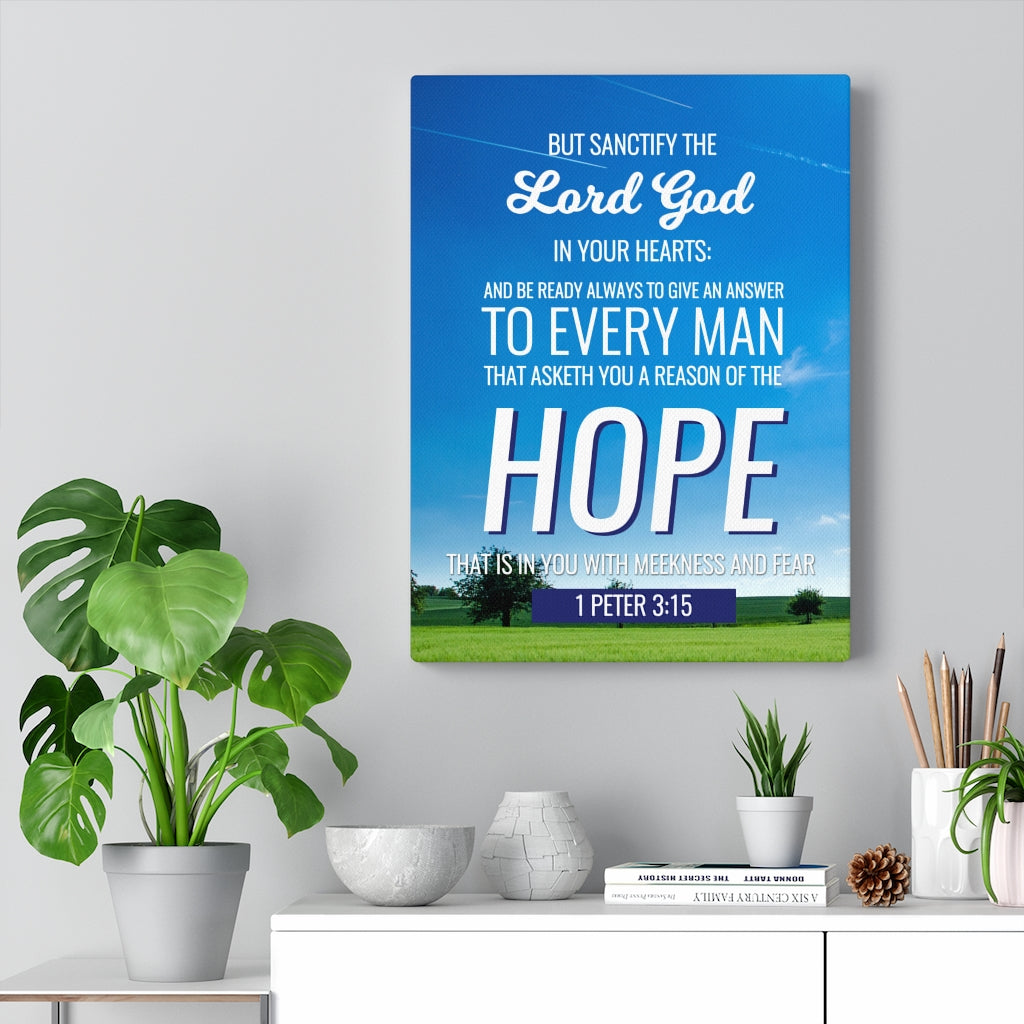 Scripture Walls Sanctify the Lord God 1 Peter 3:15 Christian Wall Art Bible Verse Print Ready to Hang - Express Your Love Gifts