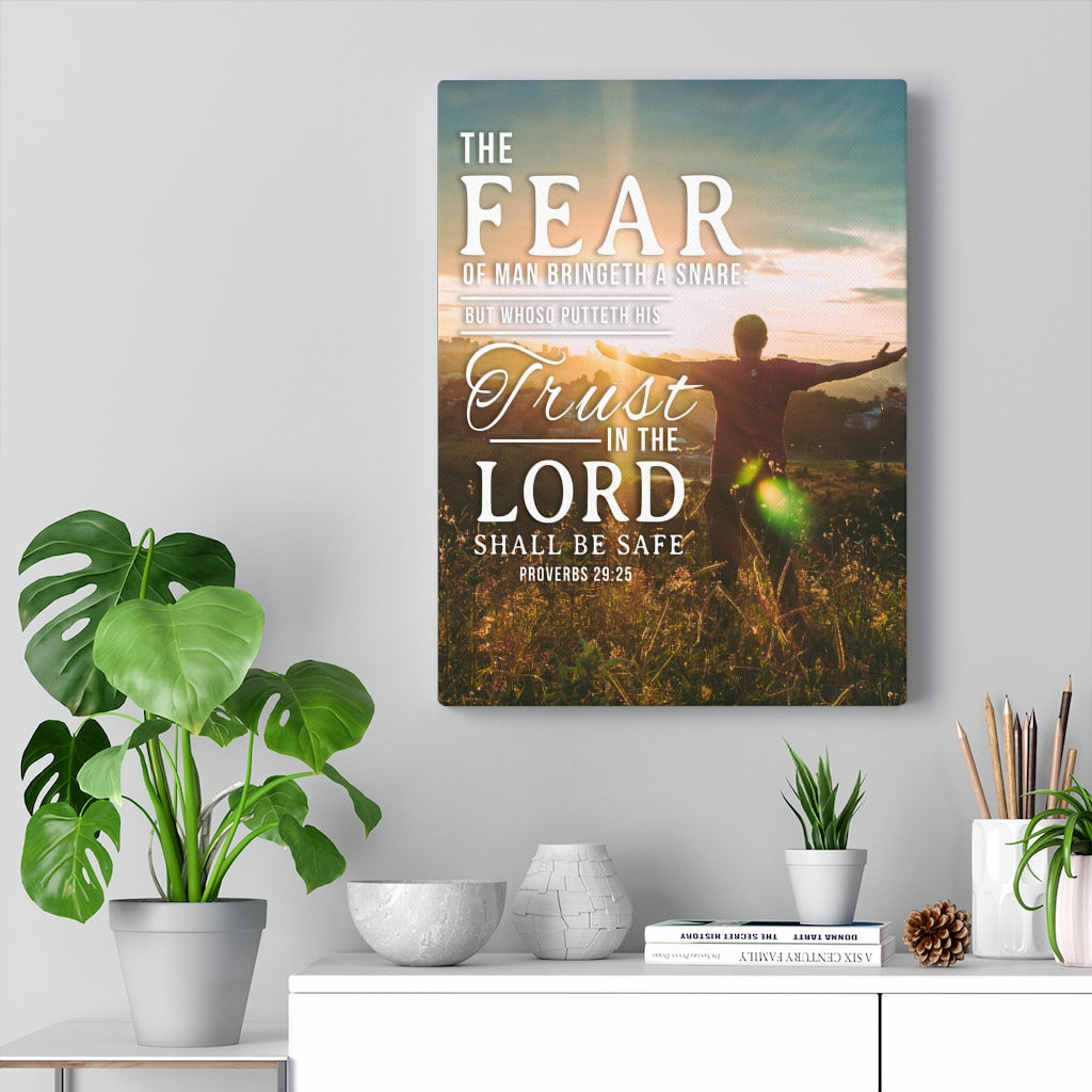 Scripture Walls The Fear of Man Proverbs 29:25 Christian Wall Art Bible Verse Print Ready to Hang - Express Your Love Gifts