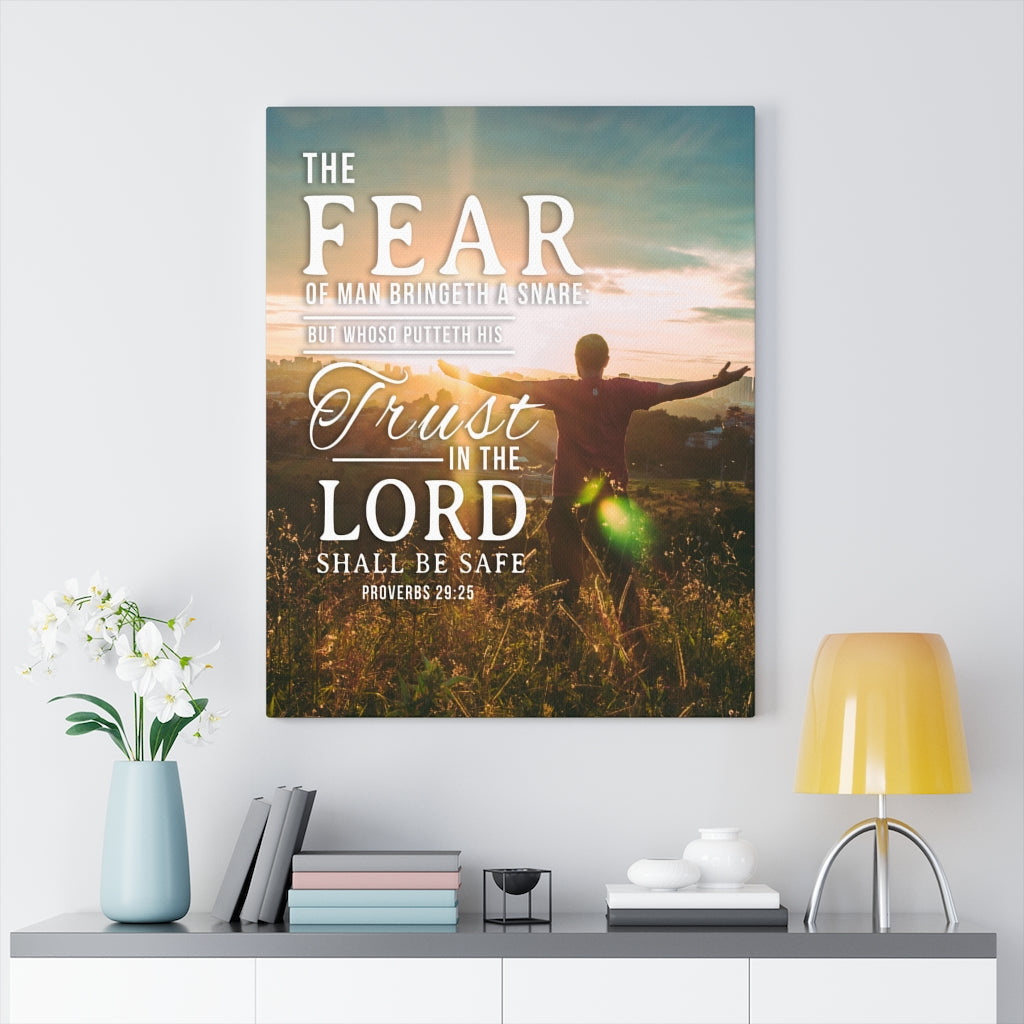 Scripture Walls The Fear of Man Proverbs 29:25 Christian Wall Art Bible Verse Print Ready to Hang - Express Your Love Gifts