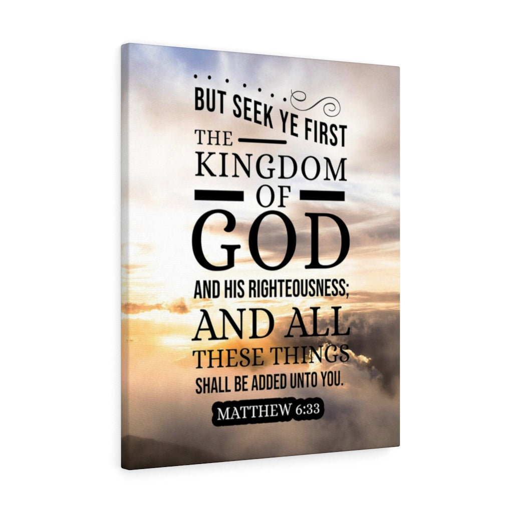 Bible verse 2024 wall art - Seek first the kingdom of God - Matthew 6:33 - Scripture wall art sign - Christian gift - Bible verse farmhouse signs