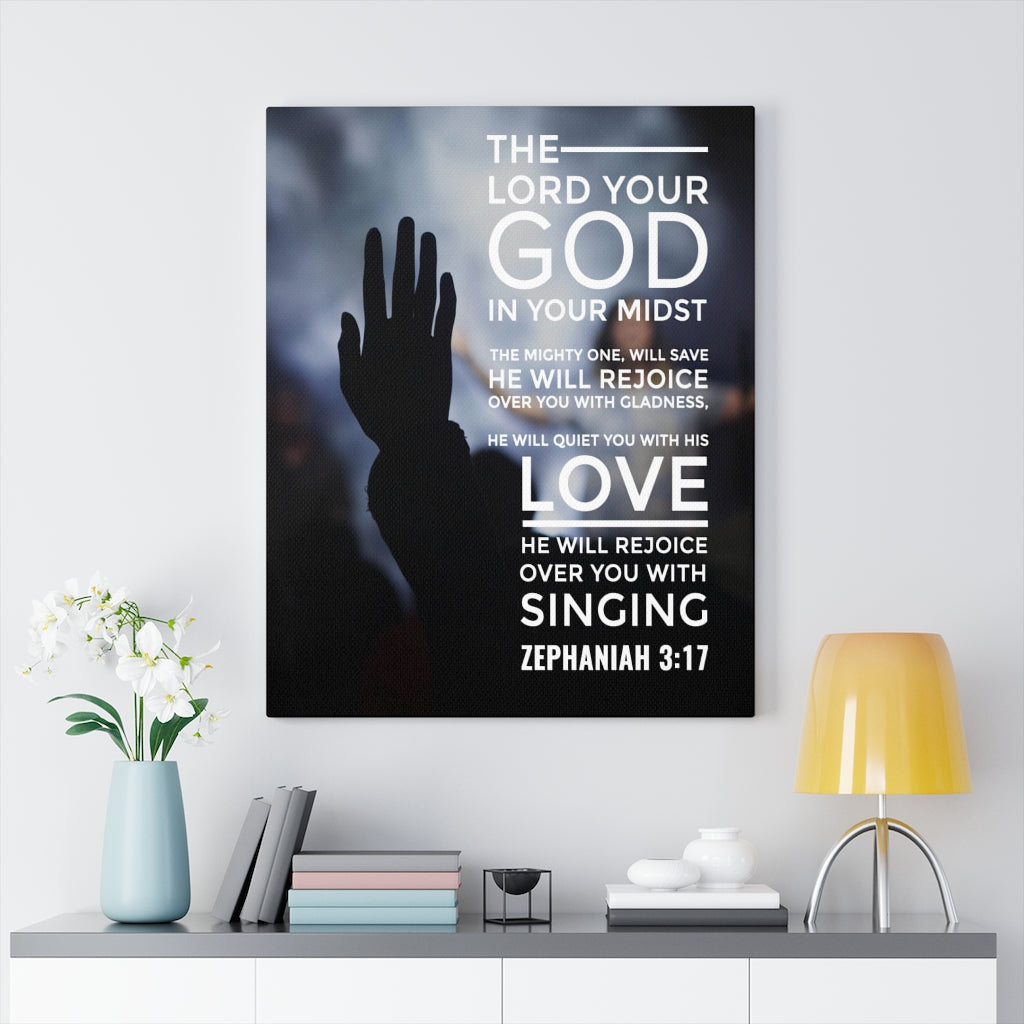Scripture WallsThe Lord Your God Zephaniah 3:17 Christian Home Decor Scripture Art - Express Your Love Gifts