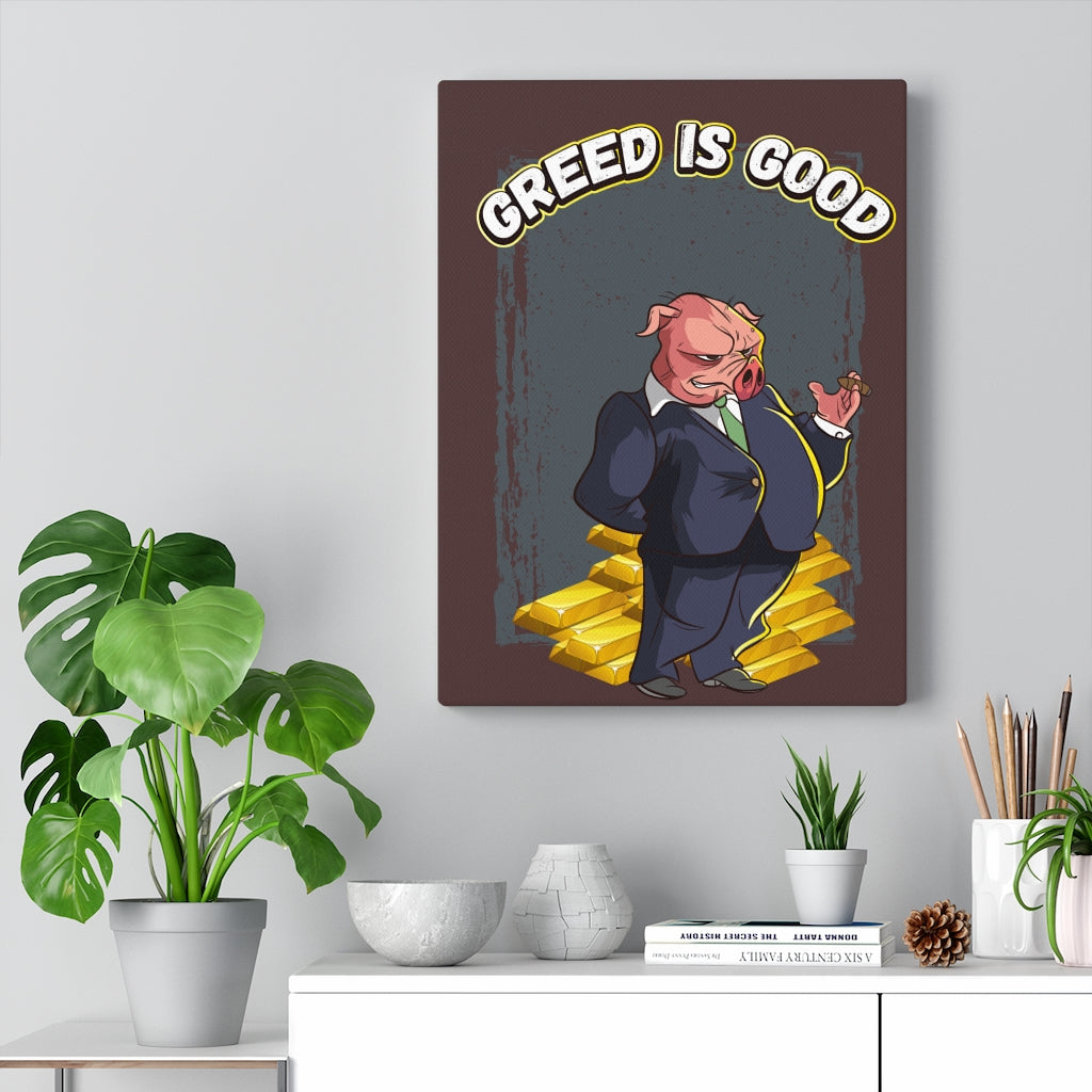 Trader Wall Art Greed is Good Wall Street Trader Quote Motivational Verse Wall Art - Express Your Love Gifts