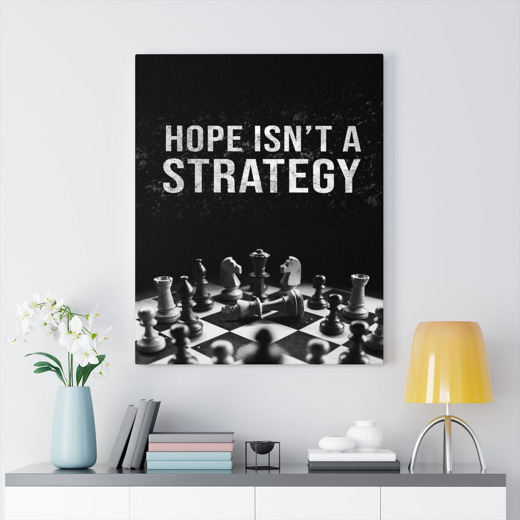 Trader Wall Art Hope Isn't A Strategy Money Motivation Canvas Wall Art - Express Your Love Gifts