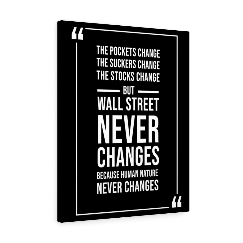 Stock Market Wall Art  Wall Street Never Changes Wall Street Trading Quote Money Motivation Wall Art - Express Your Love Gifts