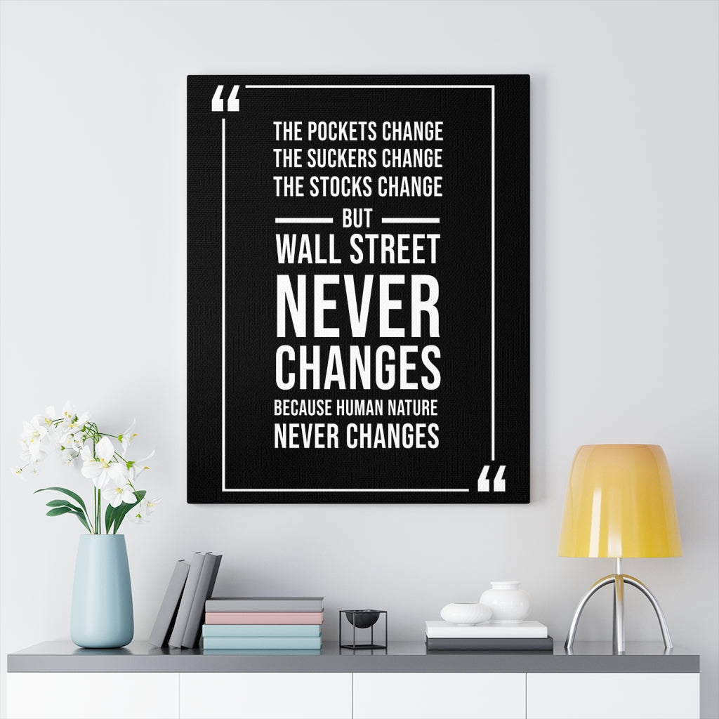 Stock Market Wall Art  Wall Street Never Changes Wall Street Trading Quote Money Motivation Wall Art - Express Your Love Gifts