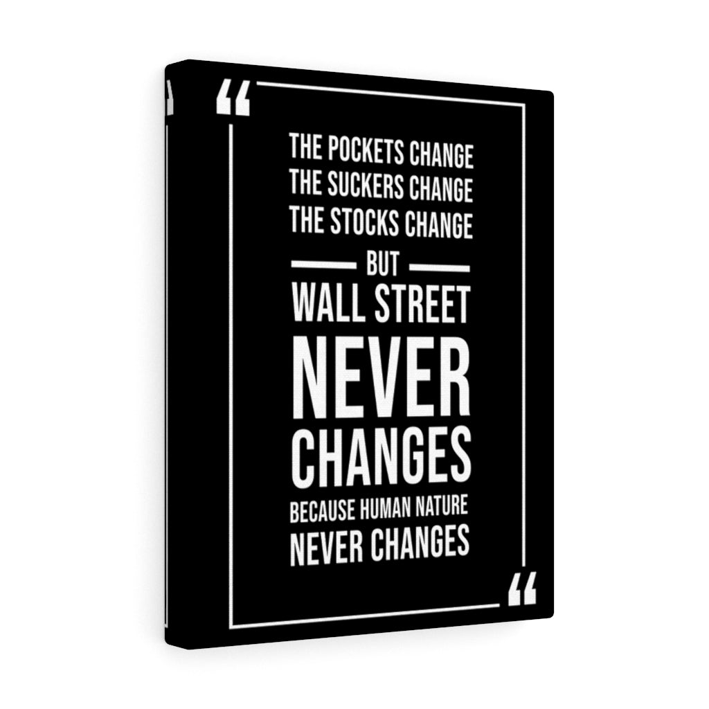 Stock Market Wall Art  Wall Street Never Changes Wall Street Trading Quote Money Motivation Wall Art - Express Your Love Gifts