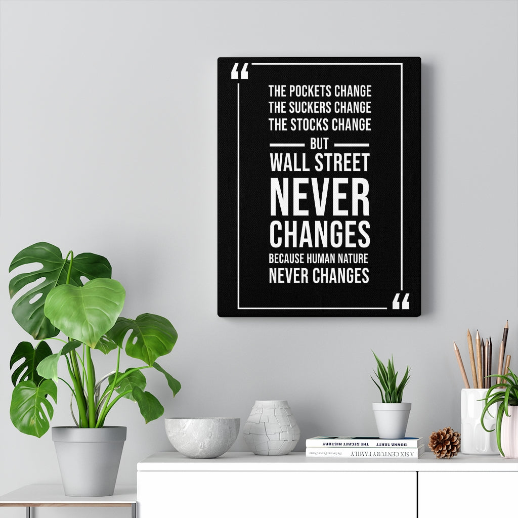 Stock Market Wall Art  Wall Street Never Changes Wall Street Trading Quote Money Motivation Wall Art - Express Your Love Gifts