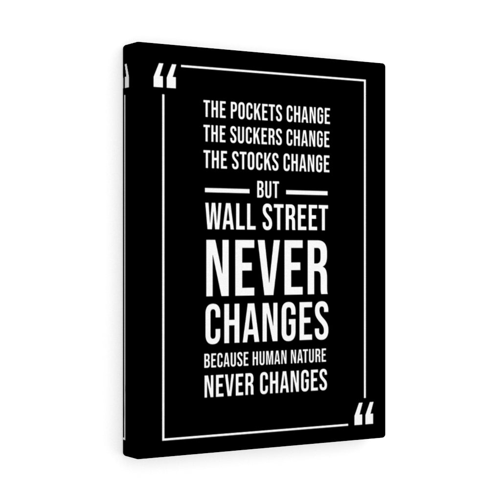 Stock Market Wall Art  Wall Street Never Changes Wall Street Trading Quote Money Motivation Wall Art - Express Your Love Gifts