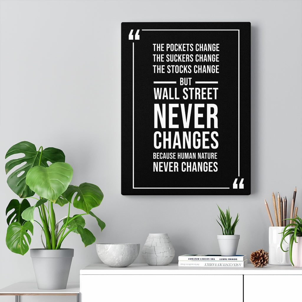 Stock Market Wall Art  Wall Street Never Changes Wall Street Trading Quote Money Motivation Wall Art - Express Your Love Gifts