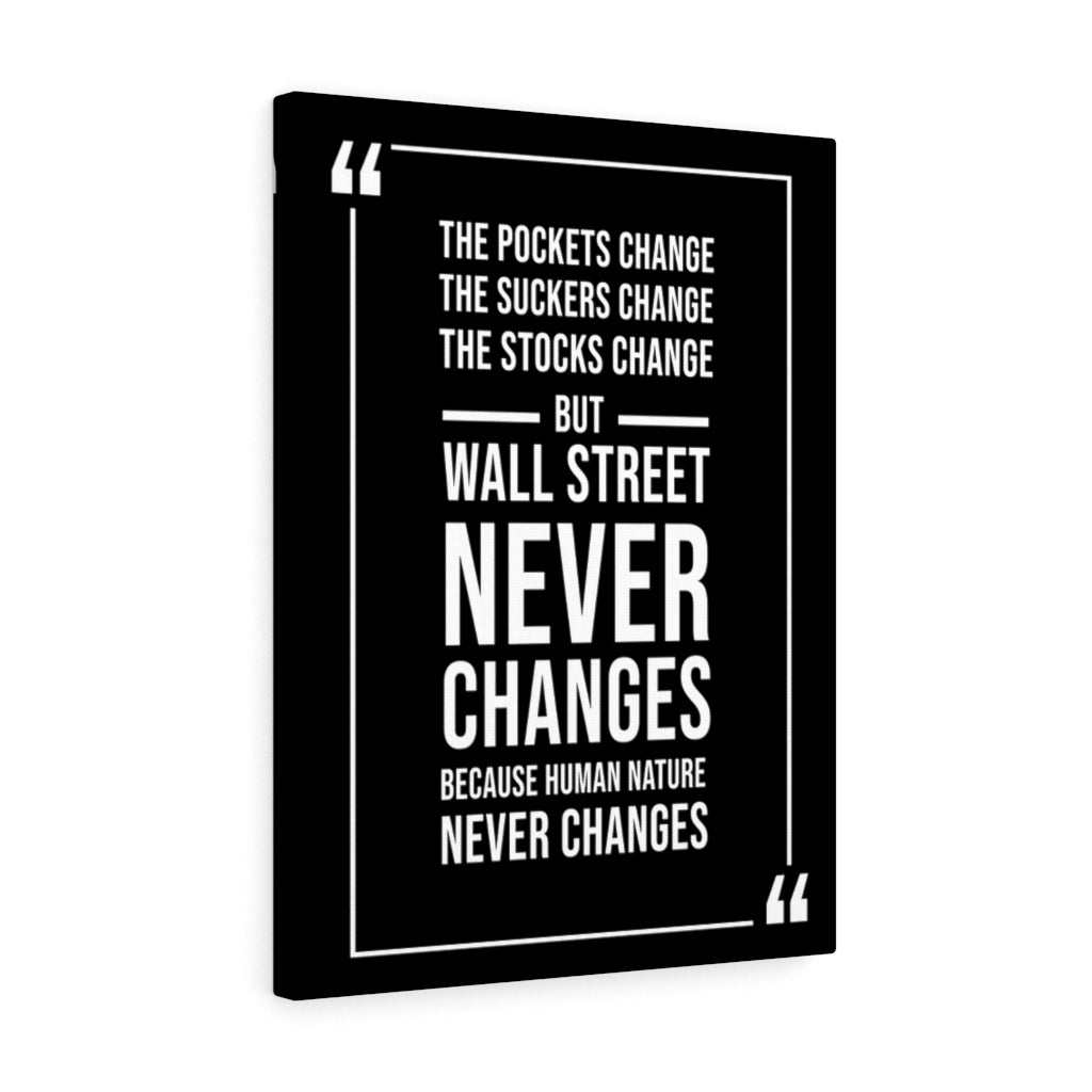 Stock Market Wall Art  Wall Street Never Changes Wall Street Trading Quote Money Motivation Wall Art - Express Your Love Gifts