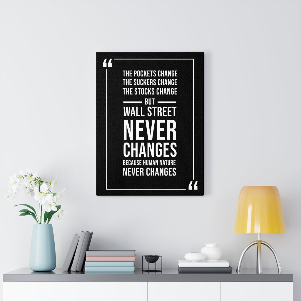 Stock Market Wall Art  Wall Street Never Changes Wall Street Trading Quote Money Motivation Wall Art - Express Your Love Gifts