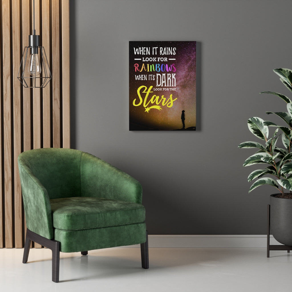 When it Rains Motivational Verse Inspirational Wall Decor for Home Office Gym Inspiring Success Quote Print Ready to Hang Wall ArtMuseum Quality Canvas - Express Your Love Gifts
