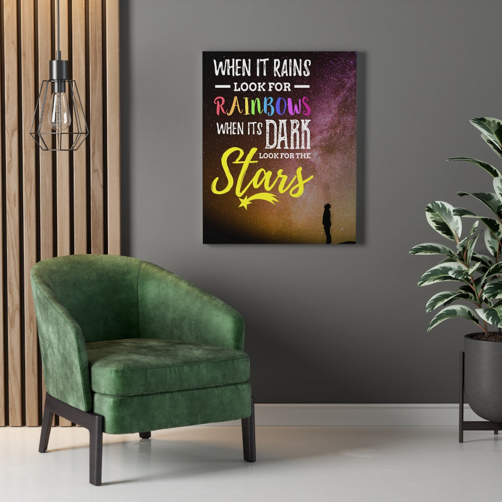 When it Rains Motivational Verse Inspirational Wall Decor for Home Office Gym Inspiring Success Quote Print Ready to Hang Wall ArtMuseum Quality Canvas - Express Your Love Gifts