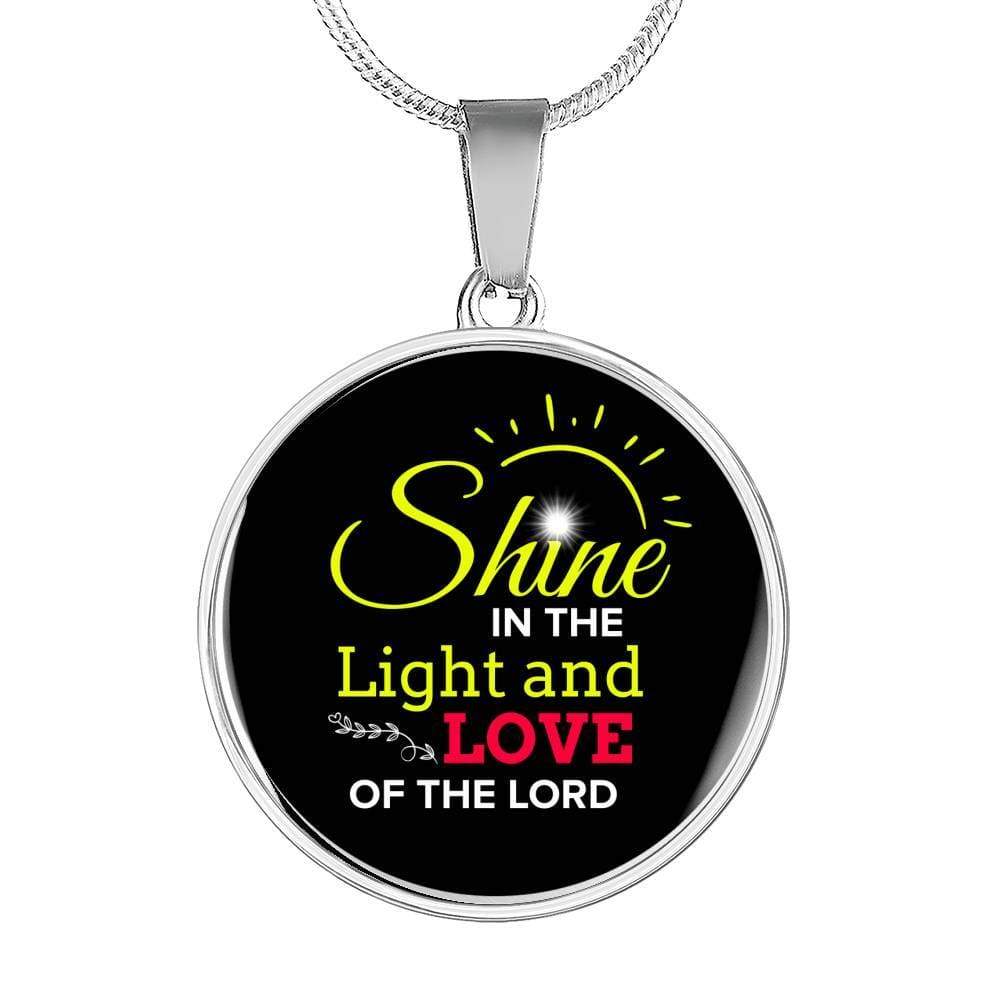 Shine Matthew 5:16 Circle Pendant Necklace Stainless Steel or 18k Gold 18-22"-Express Your Love Gifts