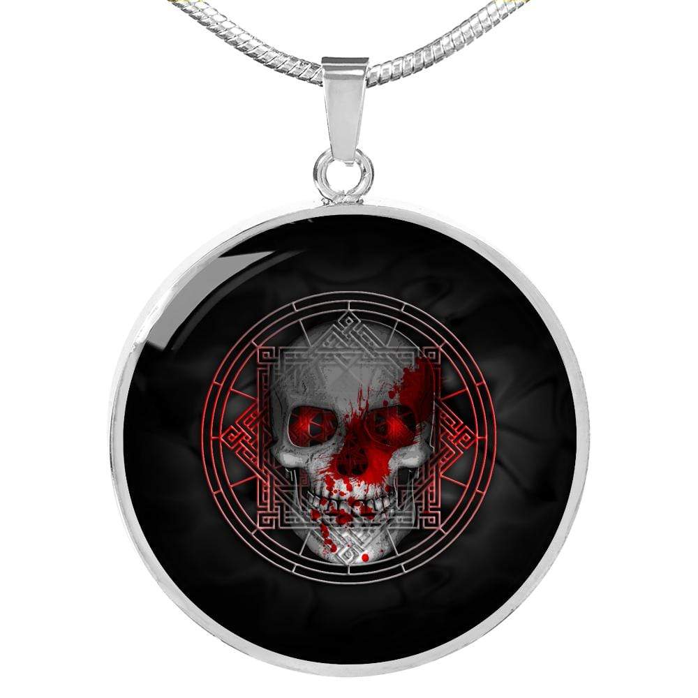 Skull Death Circle Necklace Stainless Steel or 18k Gold 18-22" - Express Your Love Gifts