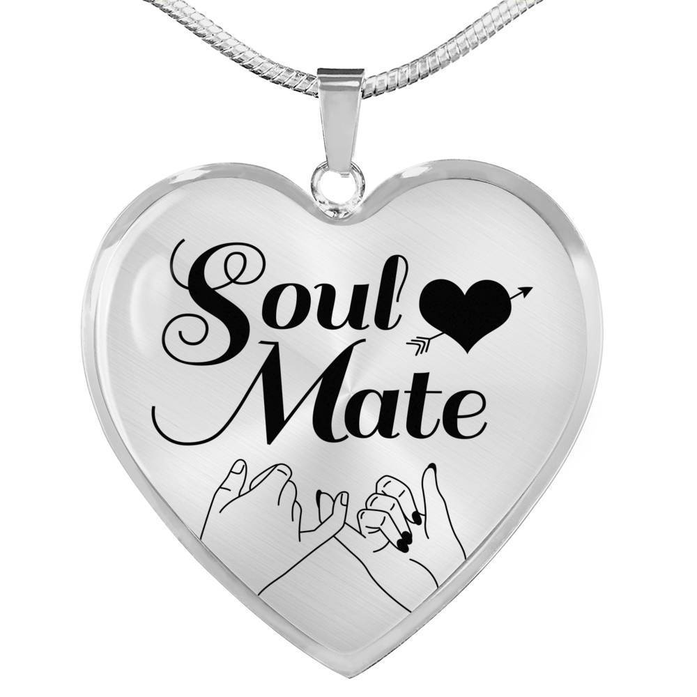 Soulmate Christian Heart Forever Together Necklace Stainless Steel or 18k Gold Heart Pendant 18-22"-Express Your Love Gifts