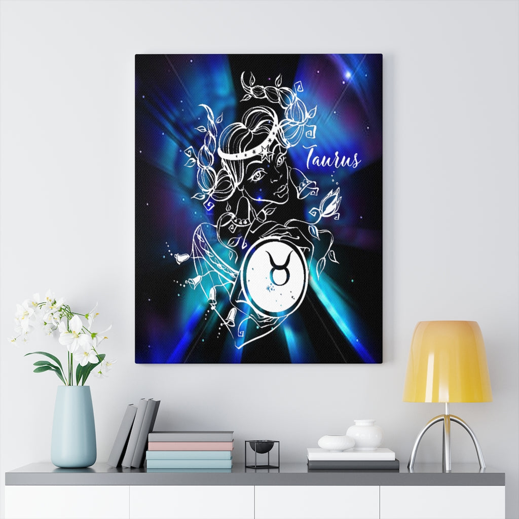 Taurus Zodiac Horoscope Sign Constellation Canvas Print Astrology Home Decor Ready to Hang Artwork - Express Your Love Gifts