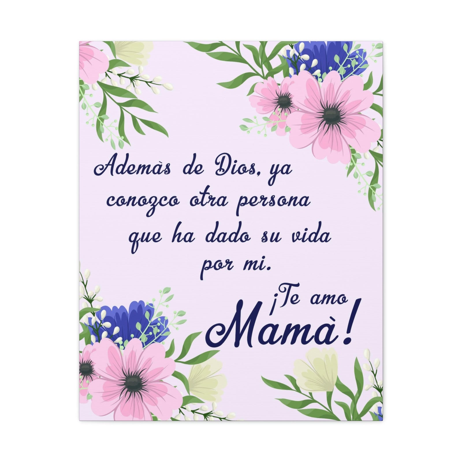 Te Amo Mama Spanish Mom Appreciation Wall Art Ready To Hang Stretched Canvas Unframed-Express Your Love Gifts