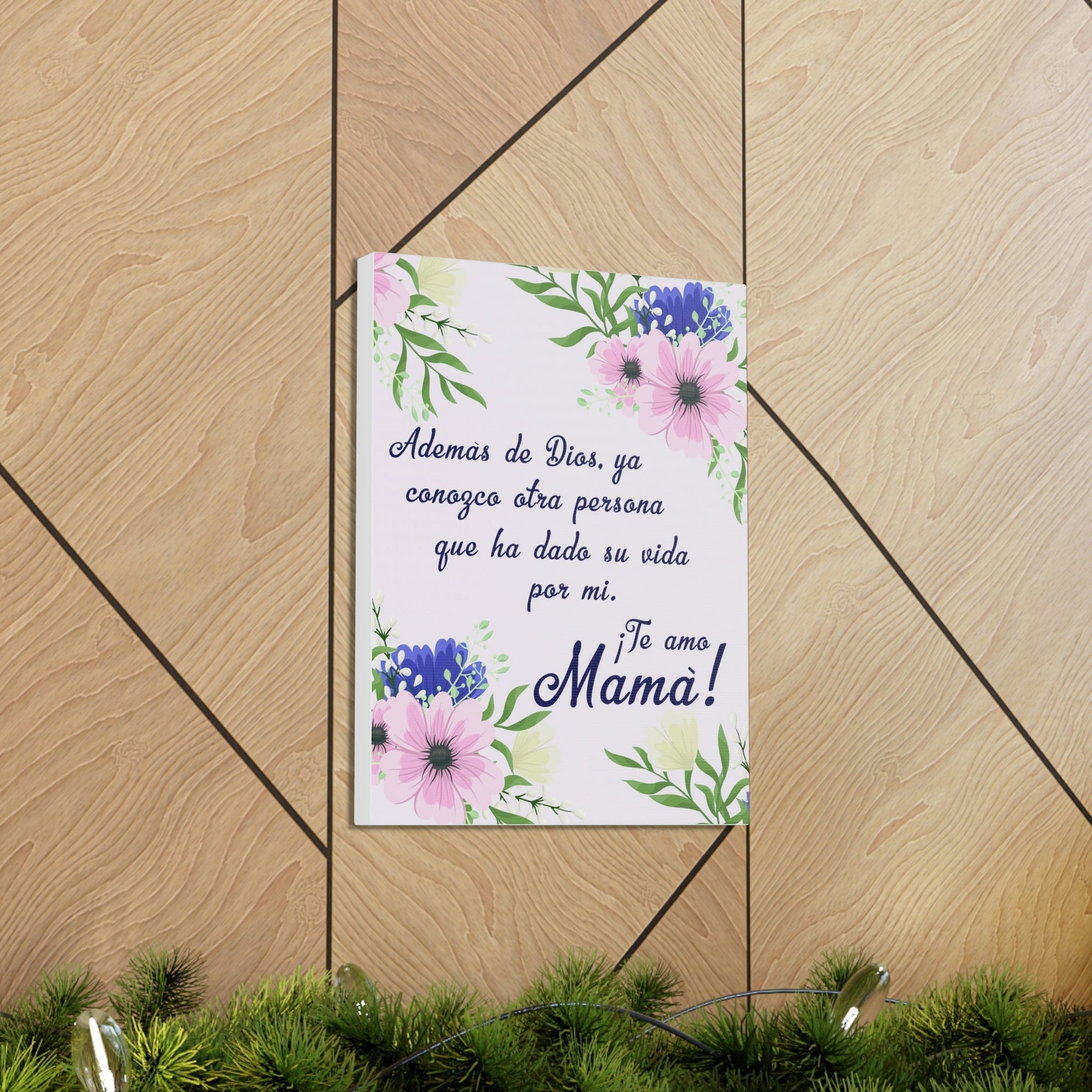 Te Amo Mama Spanish Mom Appreciation Wall Art Ready To Hang Stretched Canvas Unframed-Express Your Love Gifts