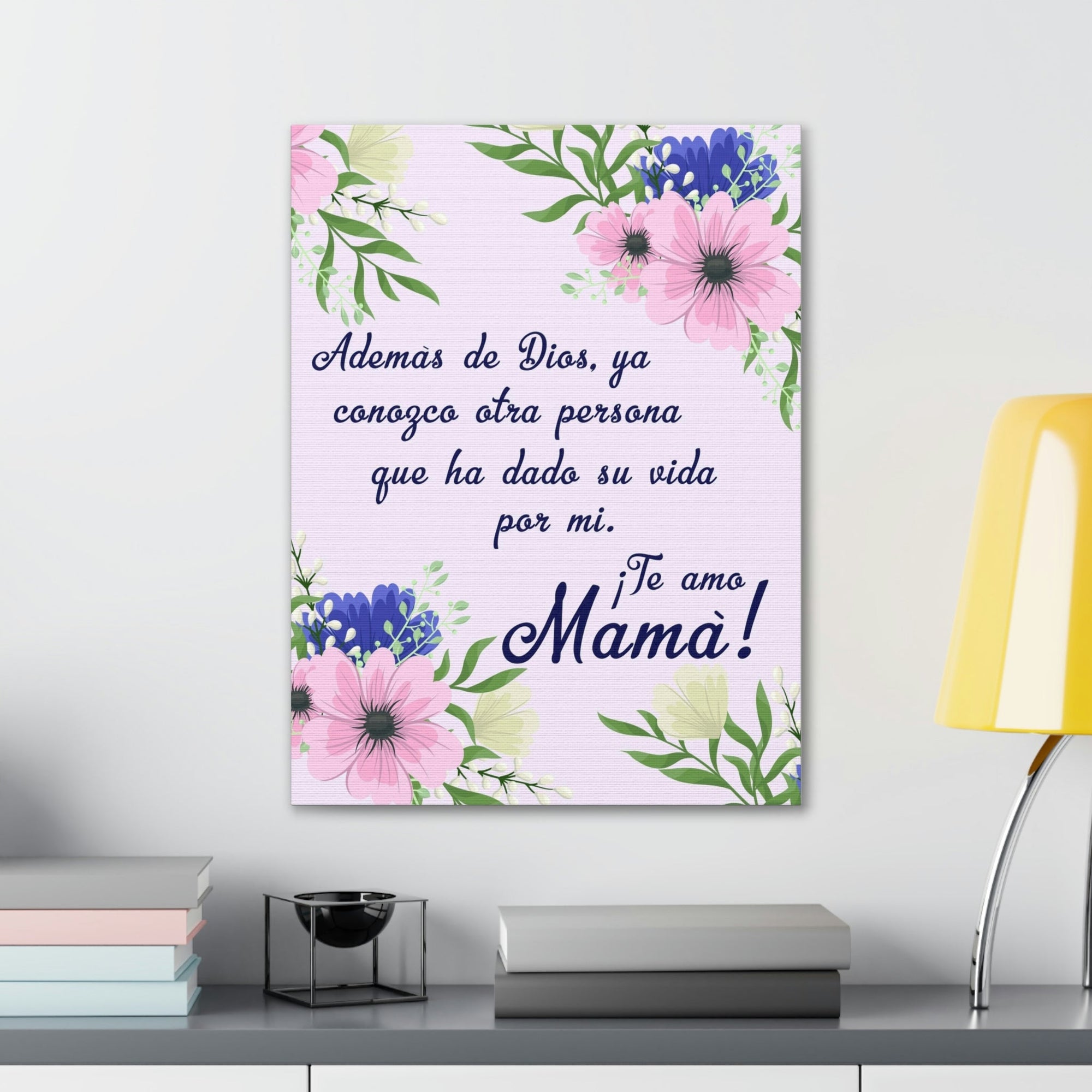 Te Amo Mama Spanish Mom Appreciation Wall Art Ready To Hang Stretched Canvas Unframed-Express Your Love Gifts