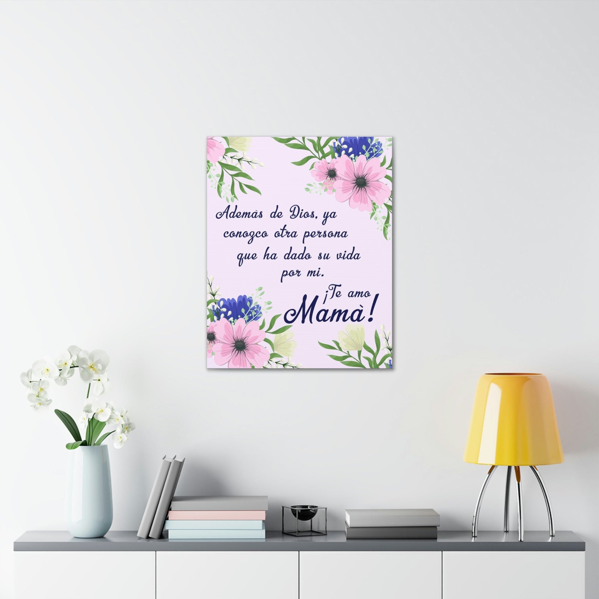 Te Amo Mama Spanish Mom Appreciation Wall Art Ready To Hang Stretched Canvas Unframed-Express Your Love Gifts