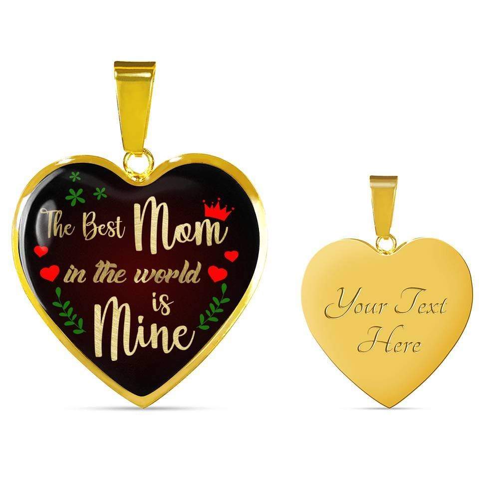 To Mom The Best Heart Pendant 18k Gold Stainless Steel Necklace 18-22" - Express Your Love Gifts