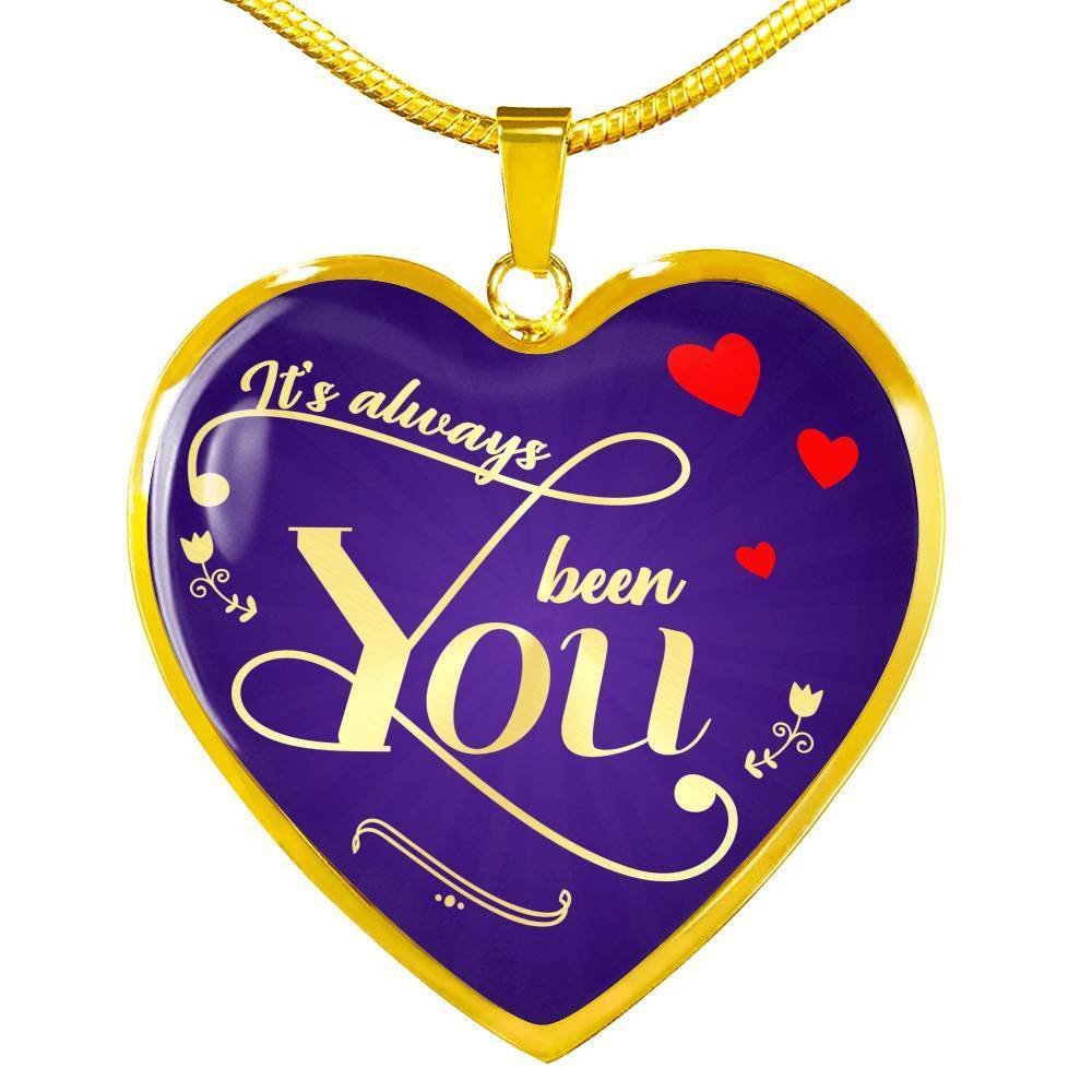 To My Girlfriend Always You Stainless Steel 18k Gold Heart Pendant 18-22" - Express Your Love Gifts