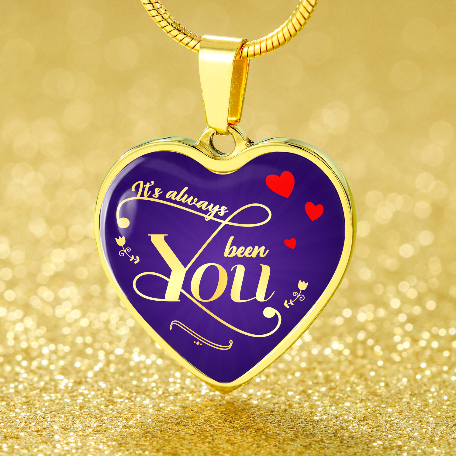 To My Girlfriend Always You Stainless Steel 18k Gold Heart Pendant 18-22" - Express Your Love Gifts