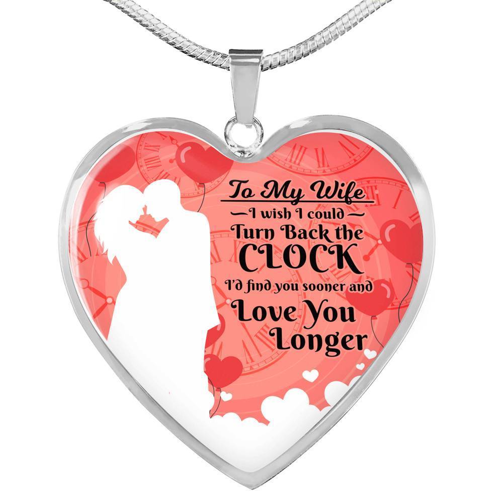 To My Wife Perfect Love Message Heart Pendant Necklace-Express Your Love Gifts