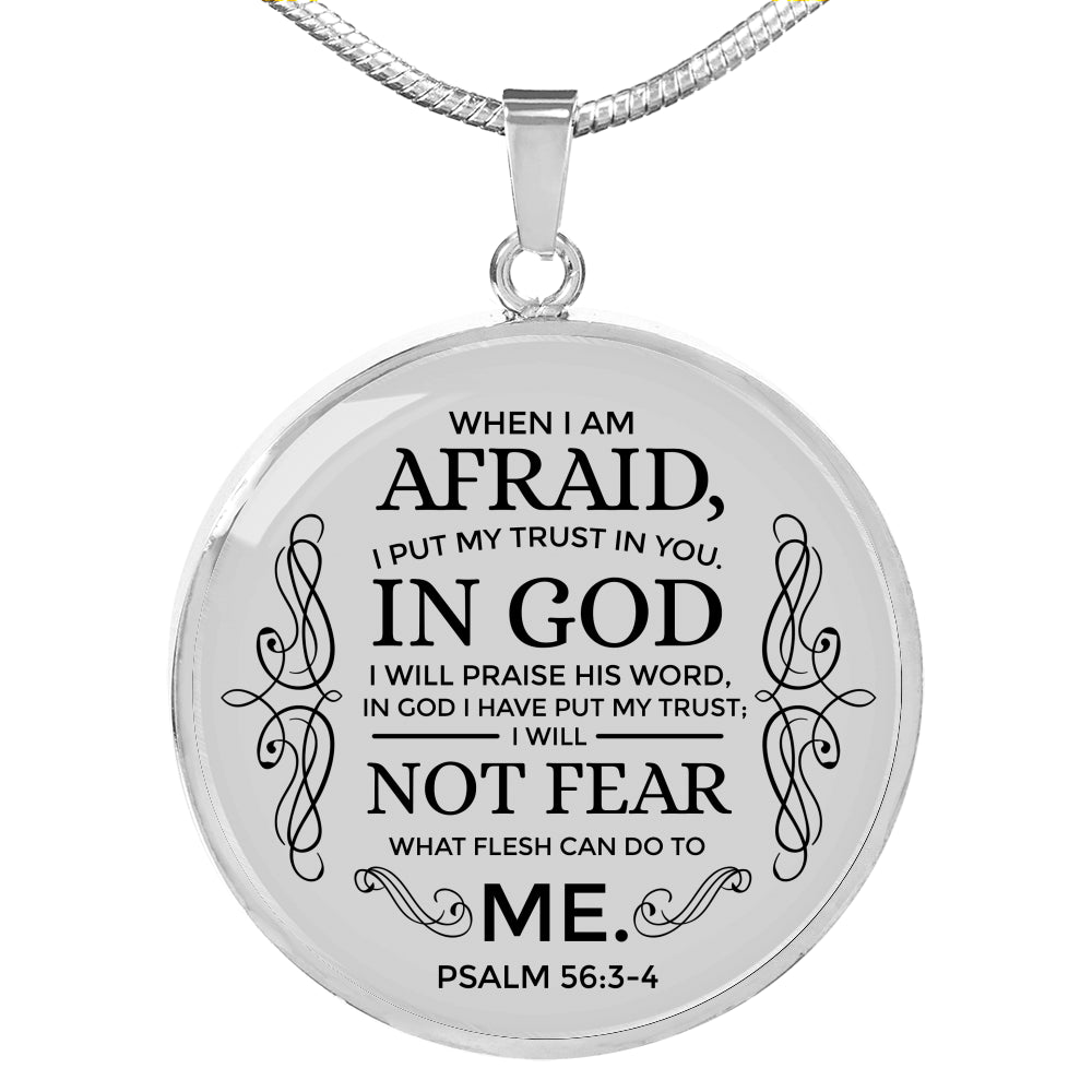 Trust In God Circle Necklace Stainless Steel or 18k Gold 18-22" - Express Your Love Gifts