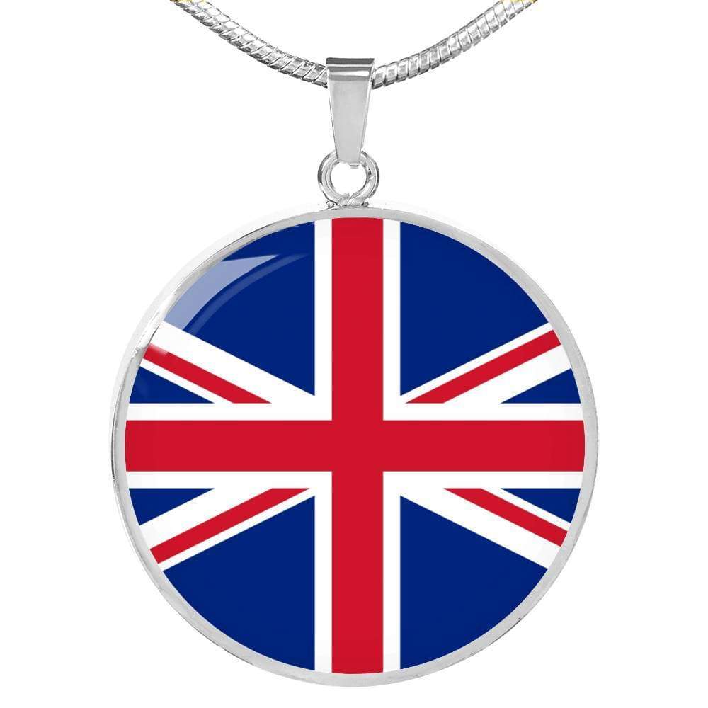 Uk Flag Necklace Uk Flag Stainless Steel or 18k Gold 18-22" - Express Your Love Gifts