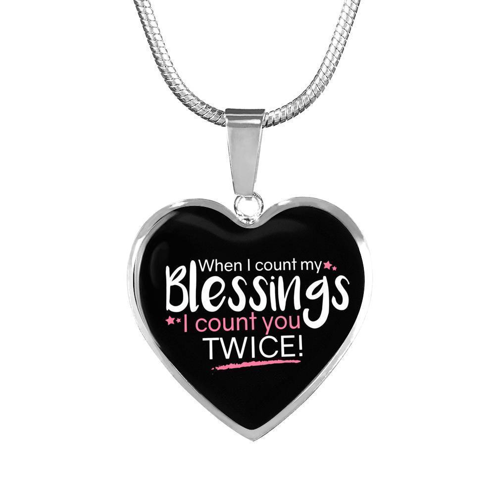 When I Count My Blessings Heart Pendant Necklace-Express Your Love Gifts