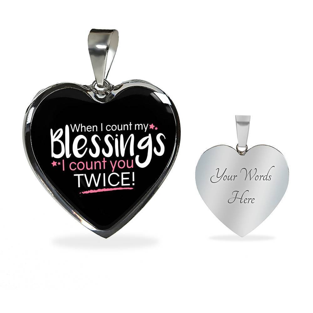 When I Count My Blessings Heart Pendant Necklace-Express Your Love Gifts