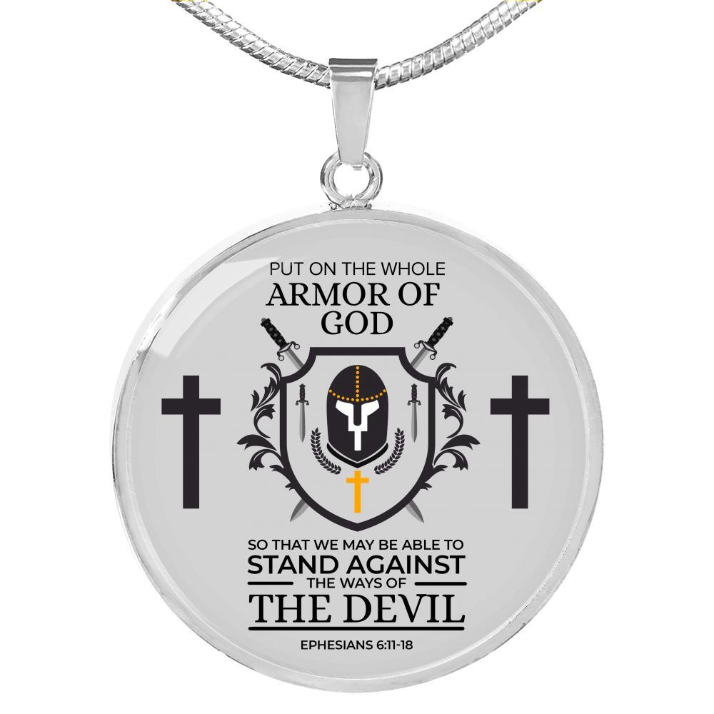 Whole Armor Of God Ephesianscirclependant Necklace Stainless Steel or 18k Gold 18-22" - Express Your Love Gifts