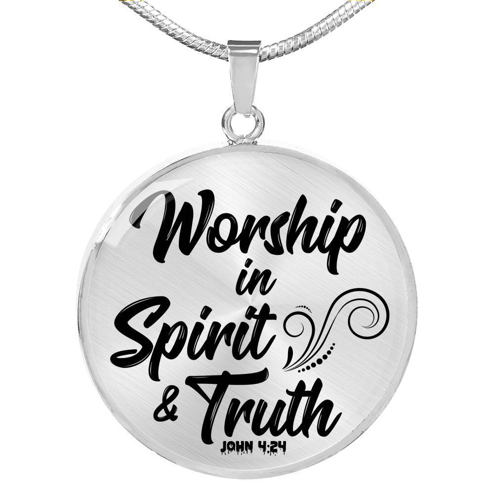 Worship In Spirit And Truth Christian Necklace Bible Verse Circle Necklace - Express Your Love Gifts