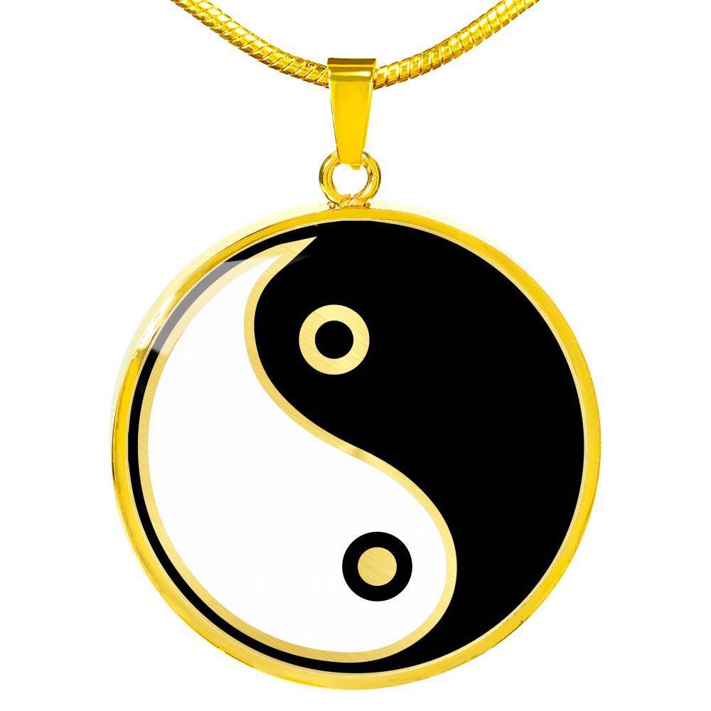 Yin Yang Necklace Zen Symbol Pendant 18k Gold Necklace 18-22" - Express Your Love Gifts