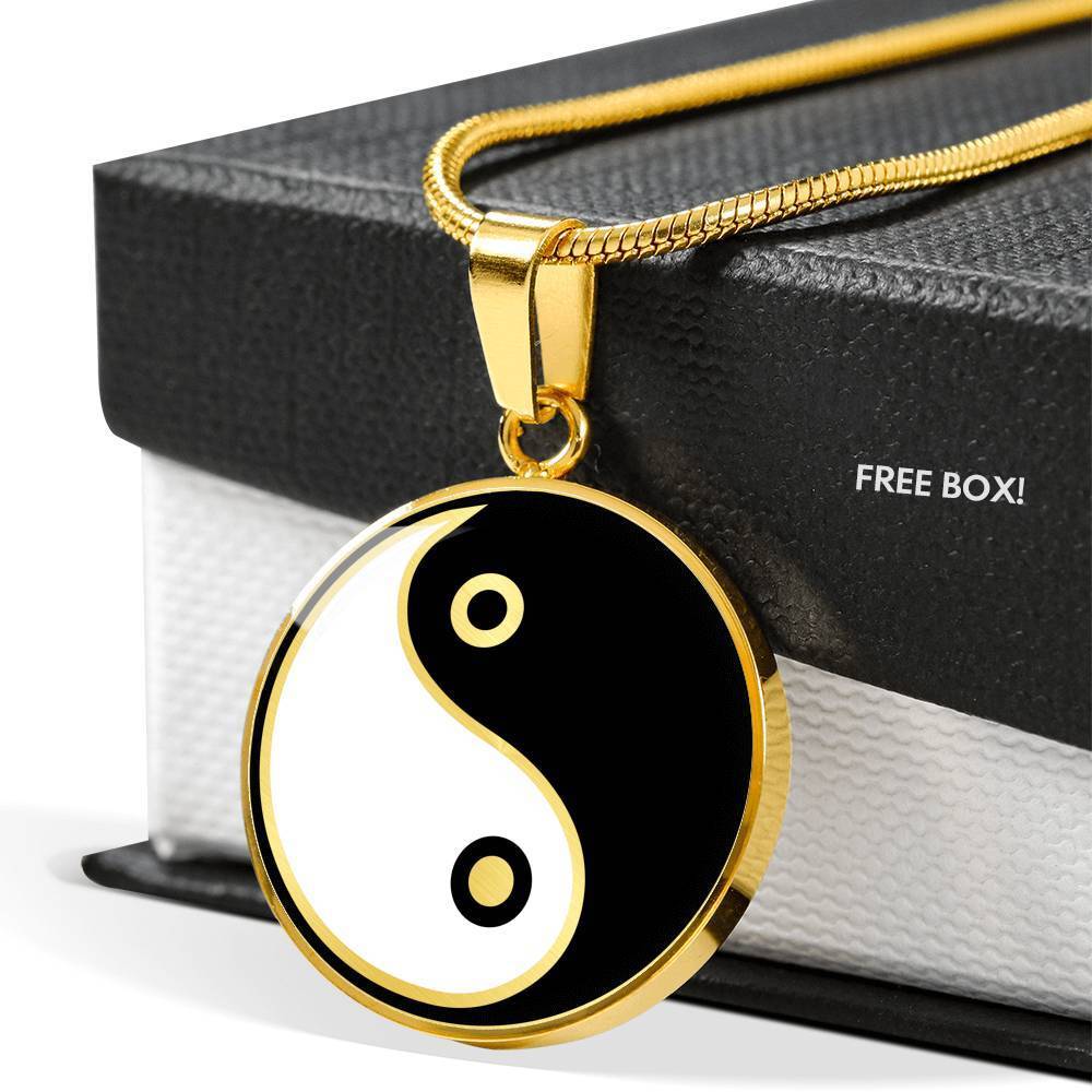 Yin Yang Necklace Zen Symbol Pendant 18k Gold Necklace 18-22" - Express Your Love Gifts