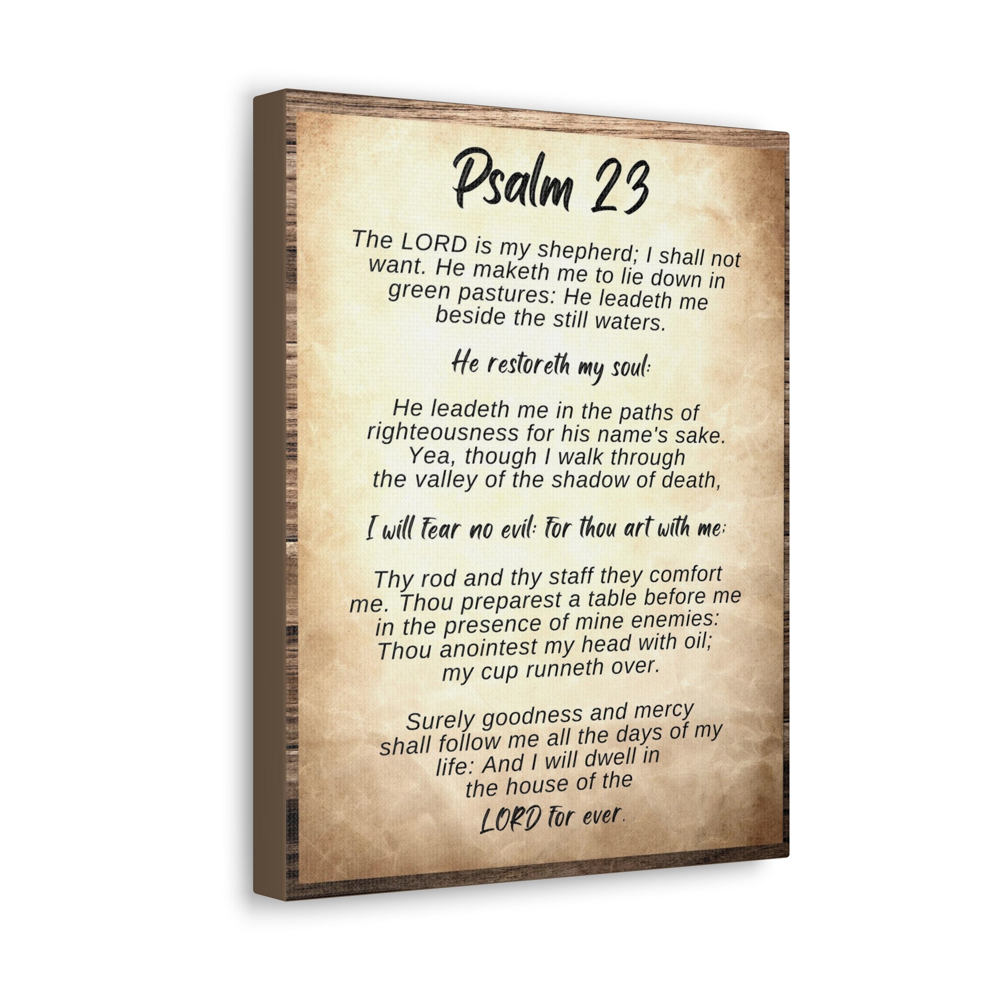 Scripture Walls The Lord Is My Shepherd Psalm 23 Bible Verse Canvas Christian Wall Art Ready to Hang-Express Your Love Gifts