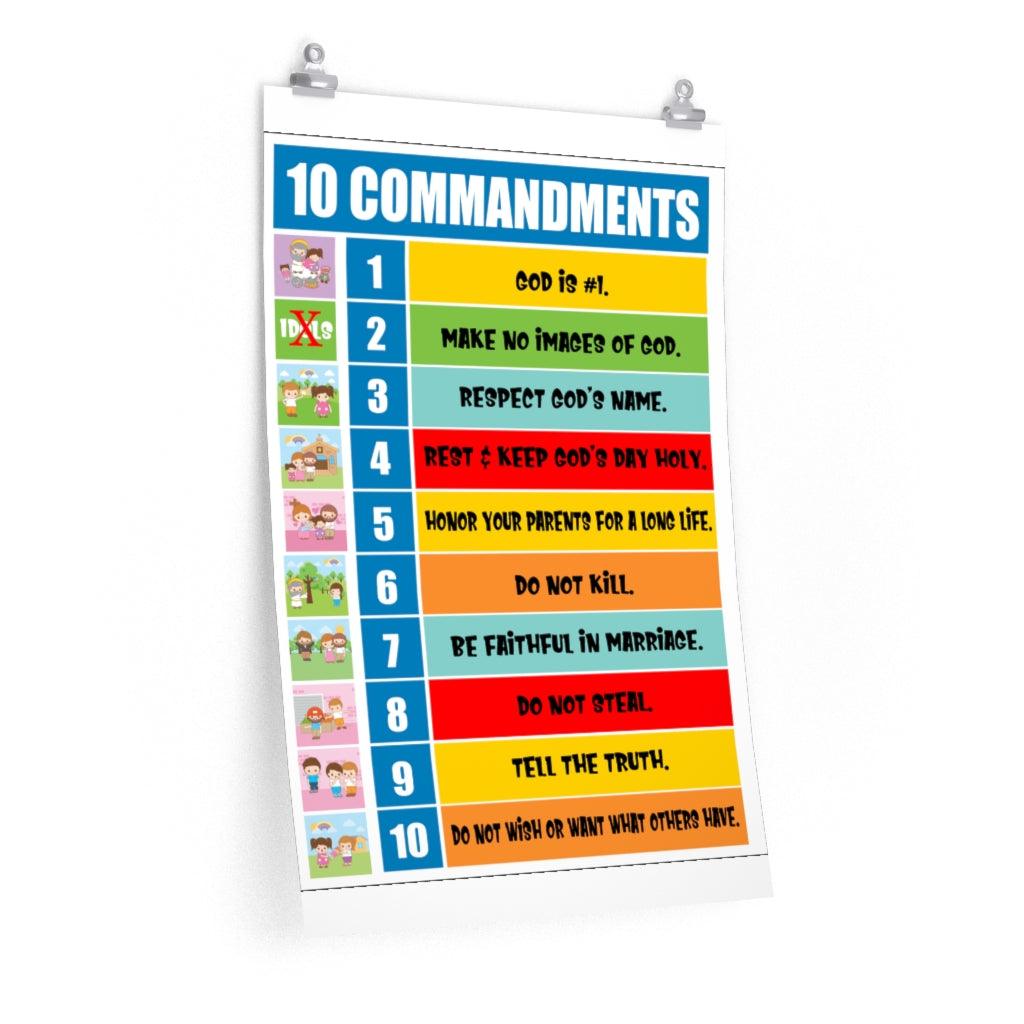 ten commandments for kids poster