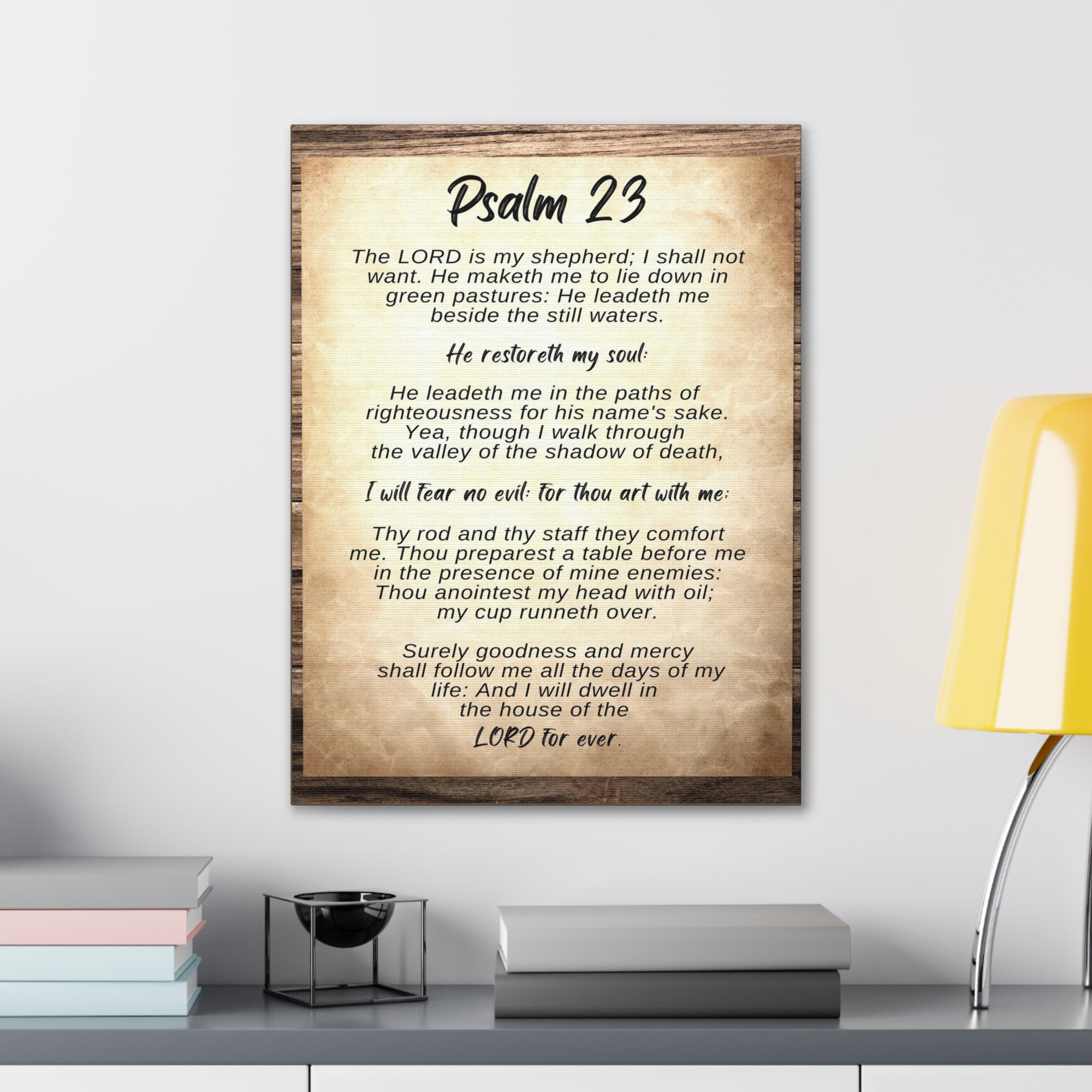 Scripture Walls The Lord Is My Shepherd Psalm 23 Bible Verse Canvas Christian Wall Art Ready to Hang-Express Your Love Gifts